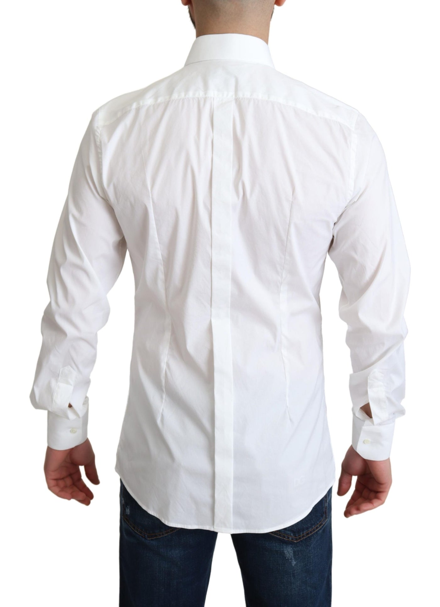 White Cotton Stretch Dress Shirt