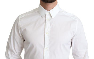 White Cotton Stretch Dress Shirt