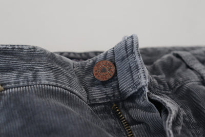 Gray Washed Cotton Corduroy Jeans