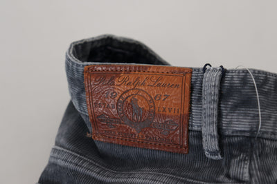 Gray Washed Cotton Corduroy Jeans