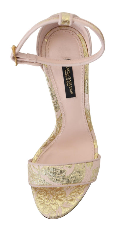 Pink Baroque Monogram Dg Heeled Sandals Shoes