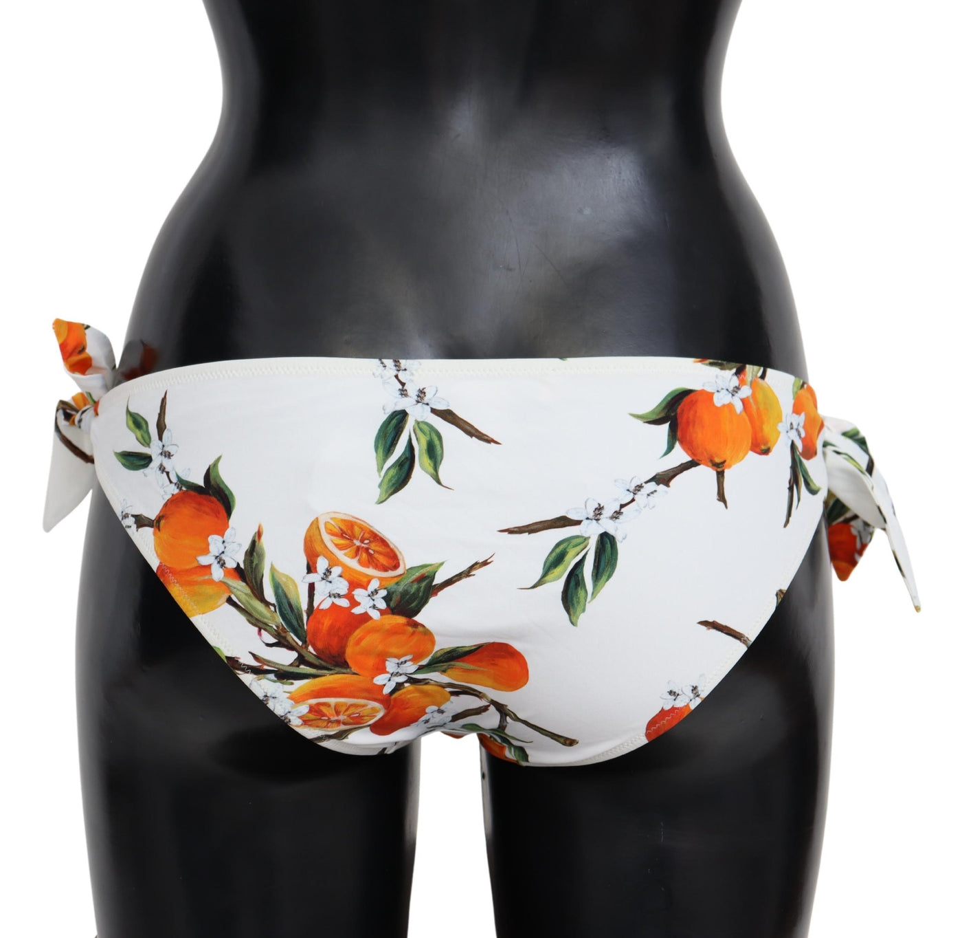 Bikini Bottom White Orange Print Swimsuit Beachwear