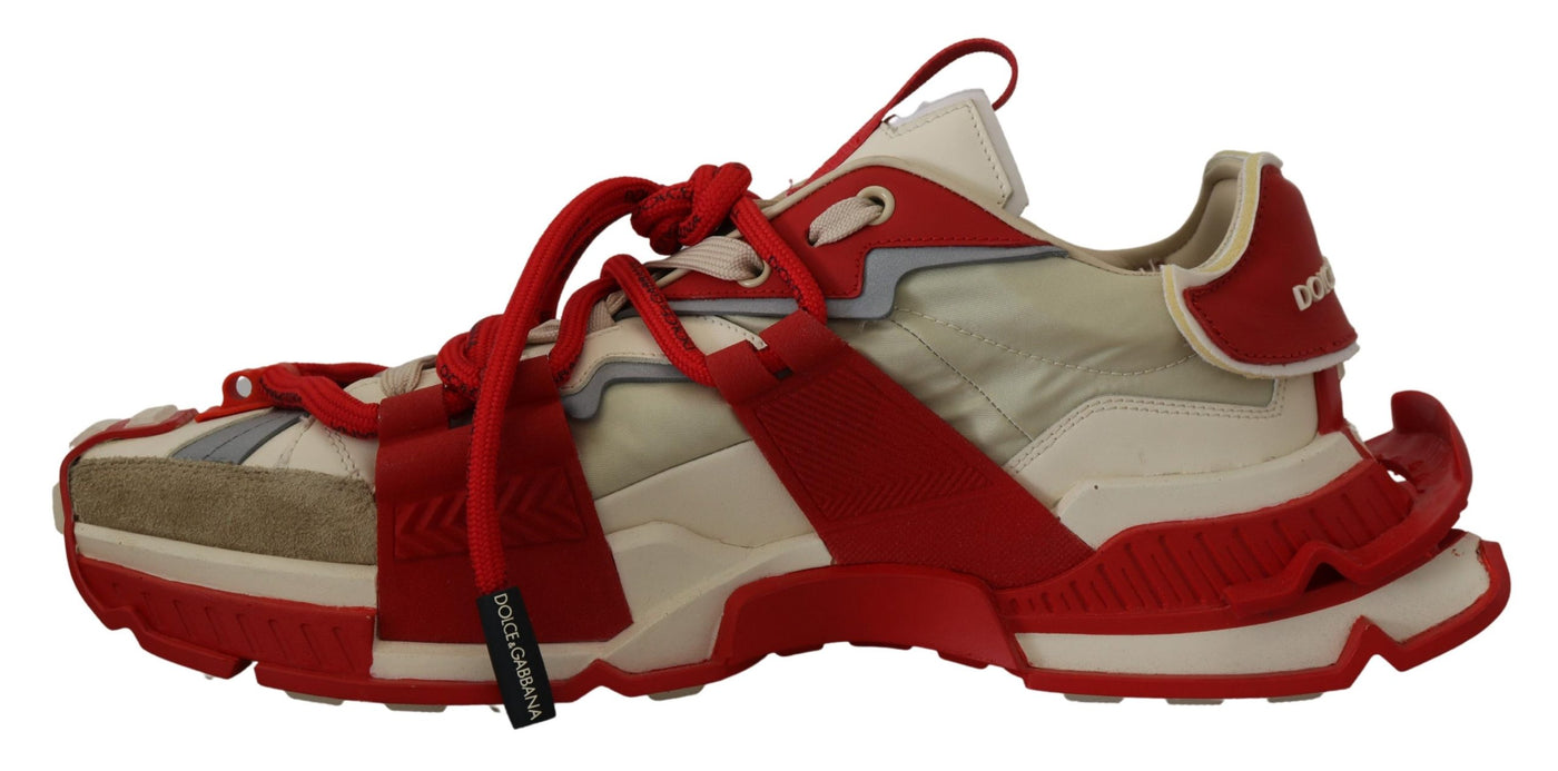 SPACE DG-5862 Red Beige Sneakers Shoes