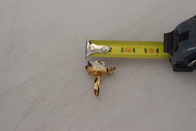 Gold Brass Resin White Cat Accessory Ring