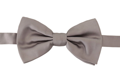 Solid Gray 100% Silk Neck Adjustable Papillon Tie