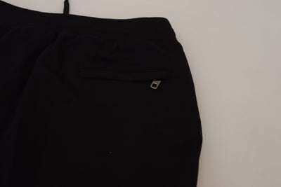 Black Cotton DG Logo Printed Jogger Pants