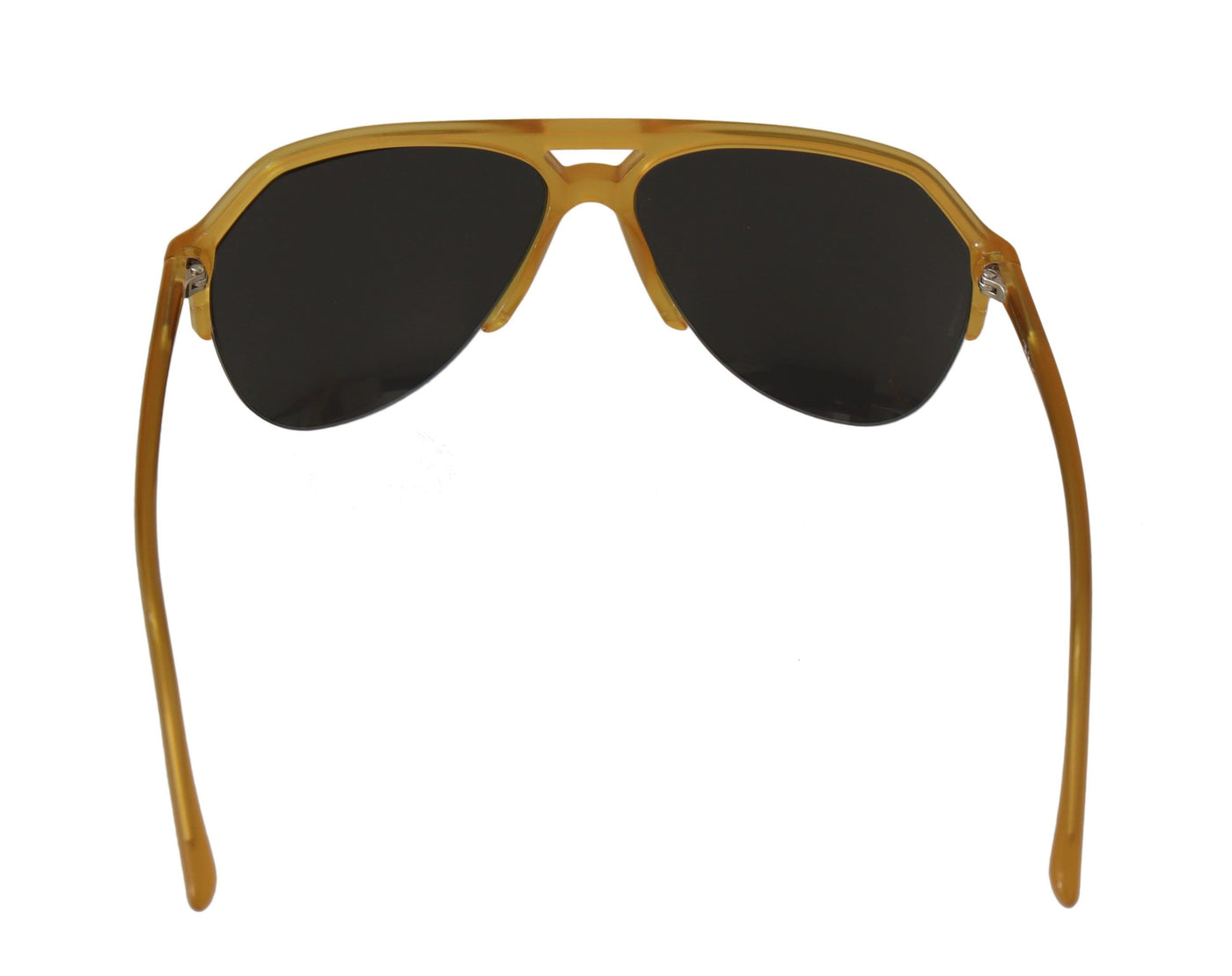 Yellow Plastic Frame Semi Rimless Aviator Sunglasses