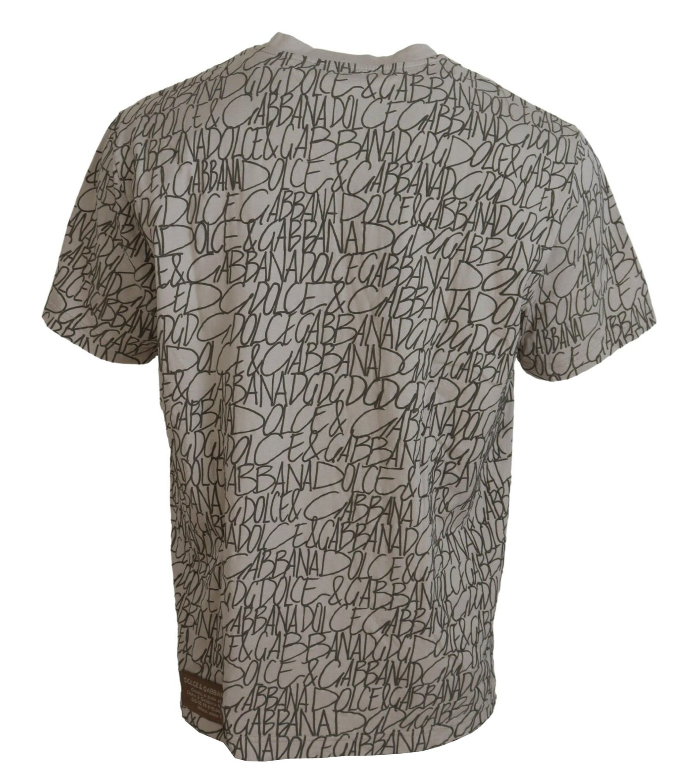 Beige Logo Print Cotton Short Sleeve T-shirt
