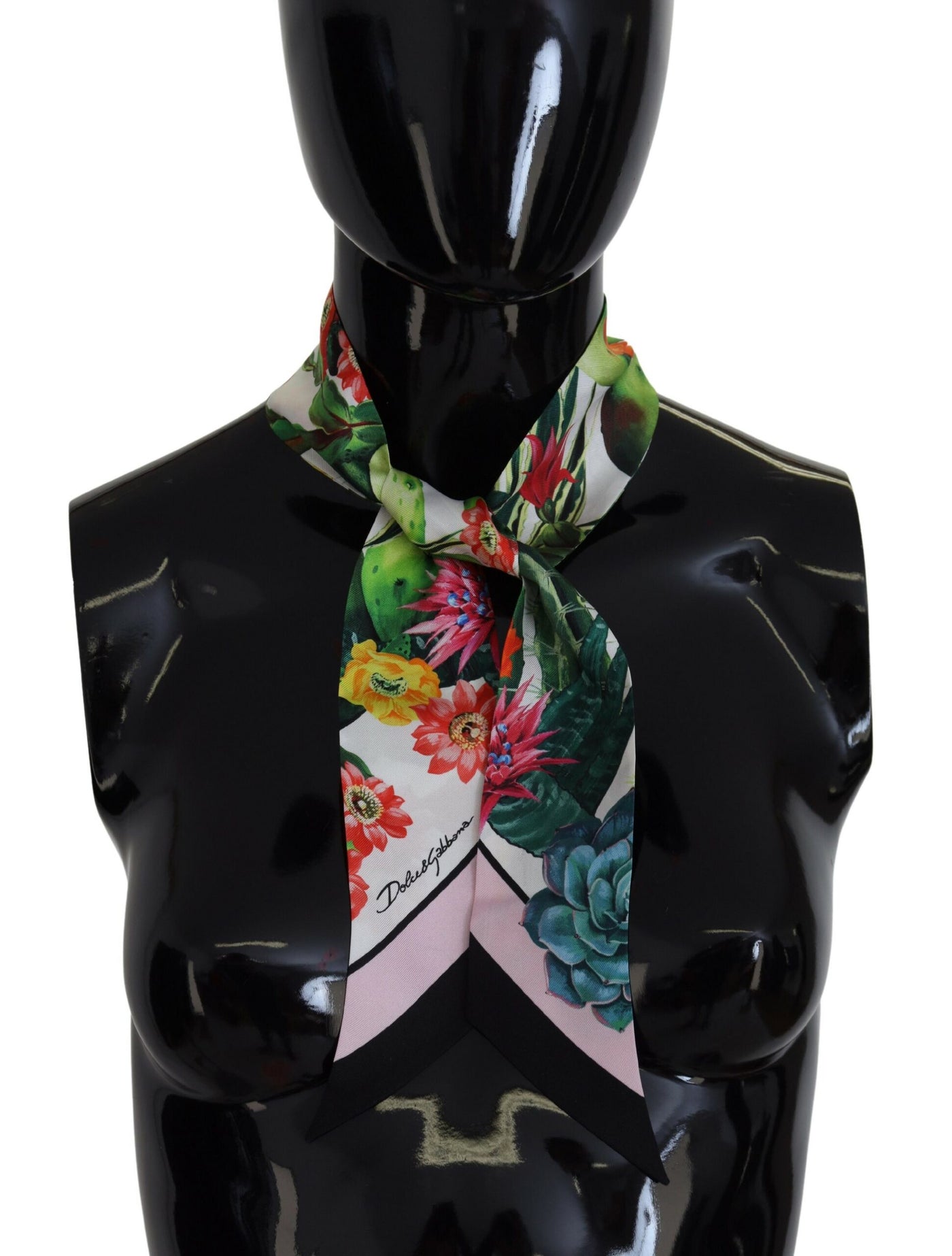 Multicolor Floral Silk Necktie Shawl Scarf