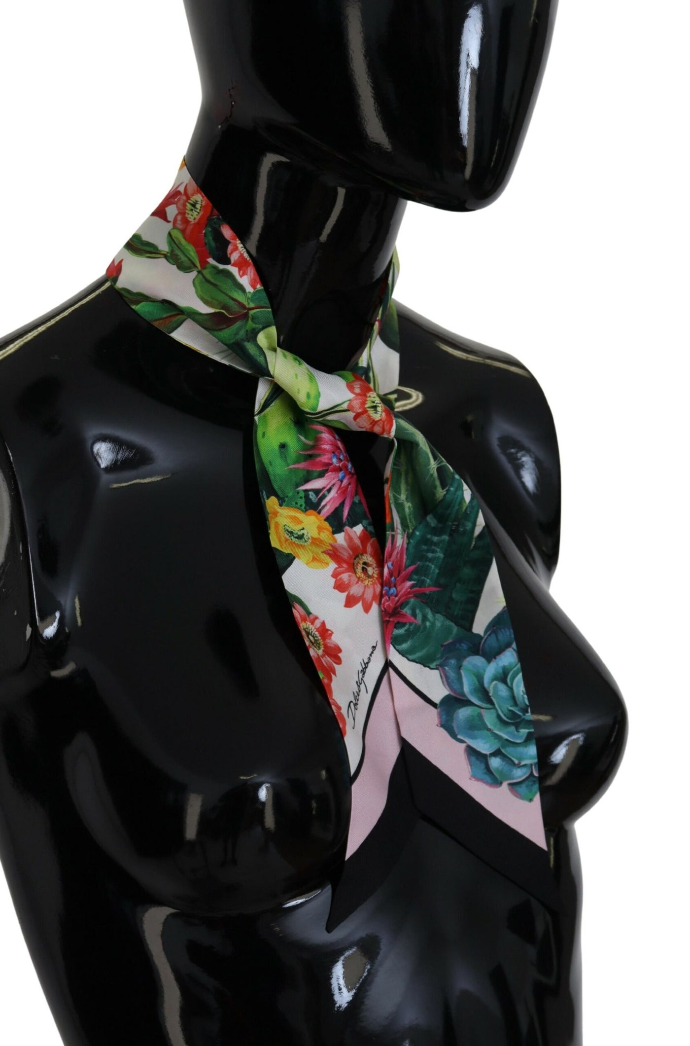 Multicolor Floral Silk Necktie Shawl Scarf