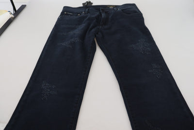 Blue Cotton Skinny Casual Denim Jeans