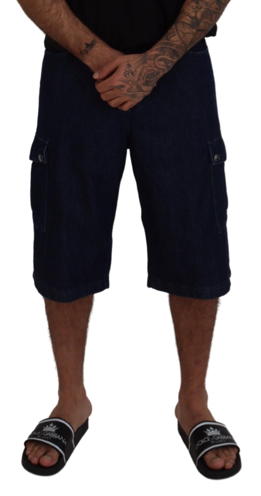 Blue Bermuda Cargo Casual Denim Shorts