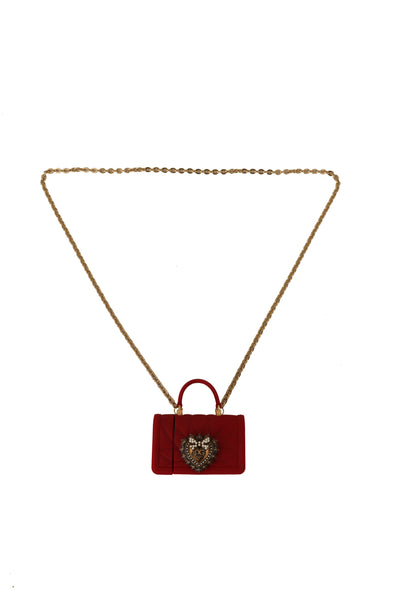 Gold Chain Red Devotion Micro Bag Airpod Case Necklace
