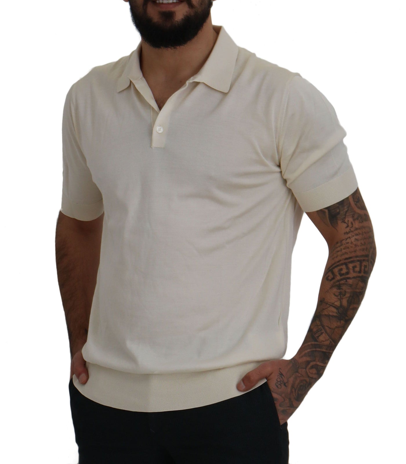 Silk Collared Short Sleeves Polo T-shirt