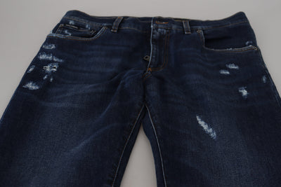Blue Washed Cotton Men Denim Jeans