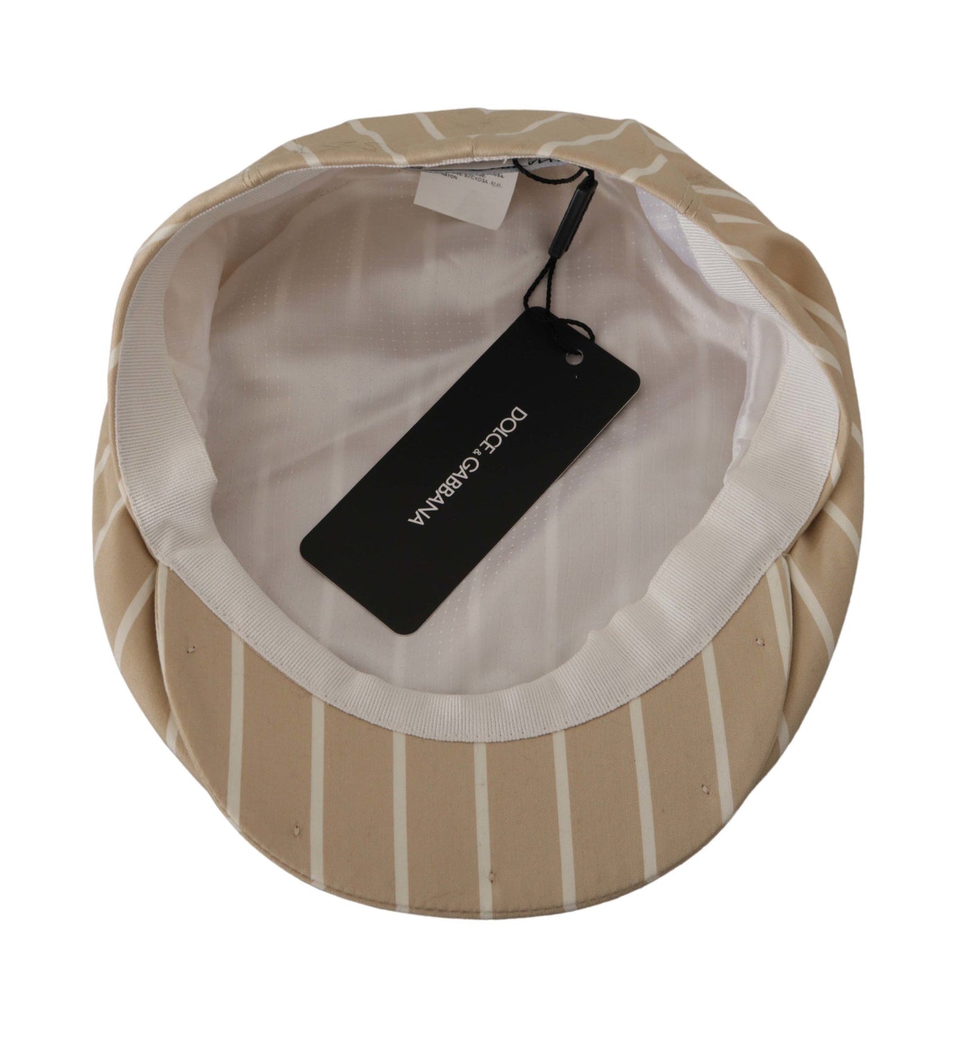 Beige Stripes Newsboy Men Capello Cotton Hat