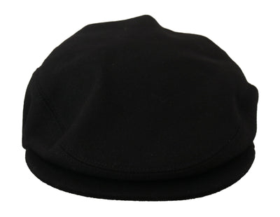 Black Newsboy Cap Men Capello Wool Blend Hat