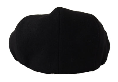 Black Newsboy Cap Men Capello Wool Blend Hat