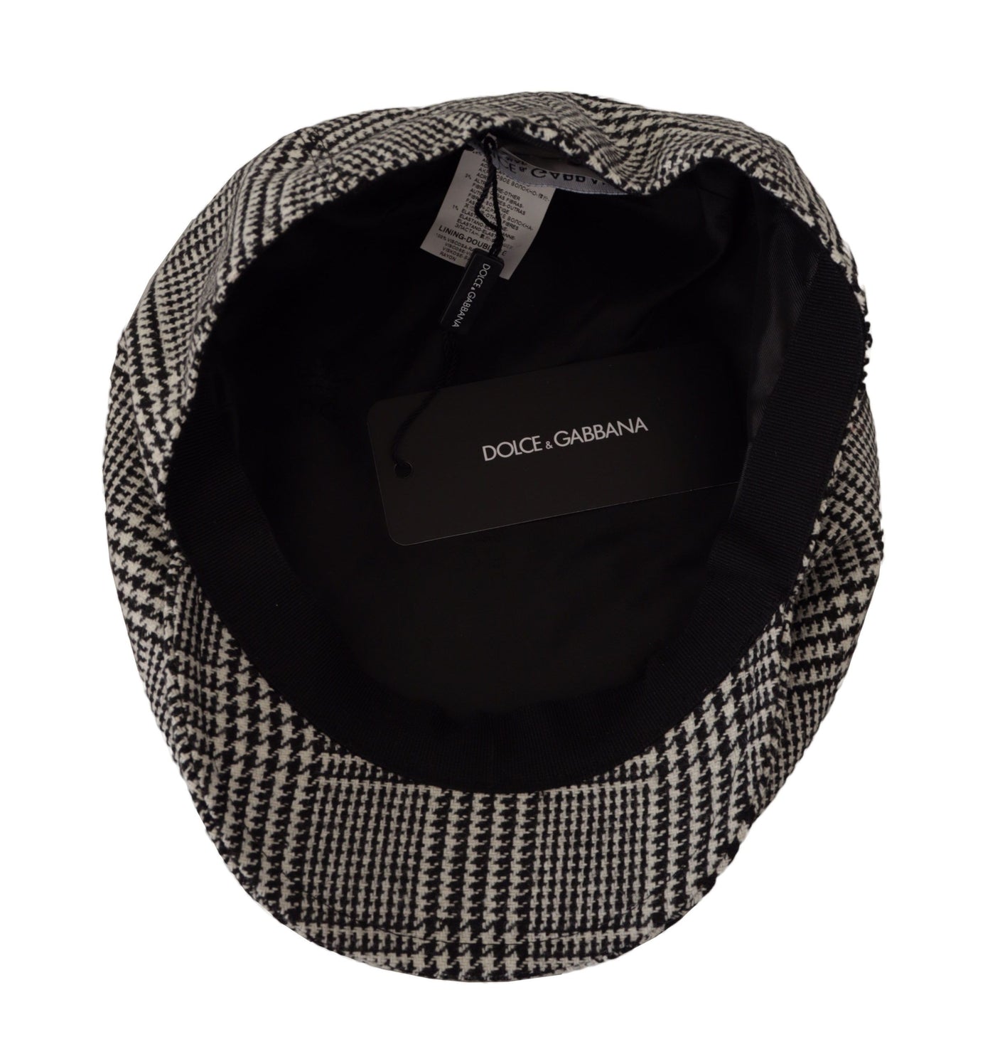 Gray Houndstooth Newsboy Capello Wool Hat