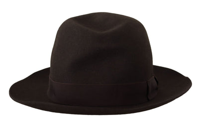 Dark Brown Rabbit Fur Fedora Hat