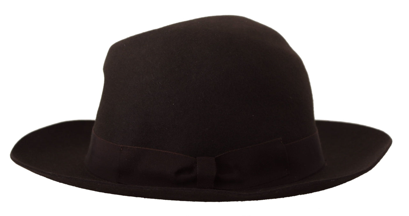 Dark Brown Rabbit Fur Fedora Hat