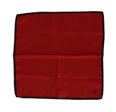 Red 100% Silk Square Men Handkerchief Scarf