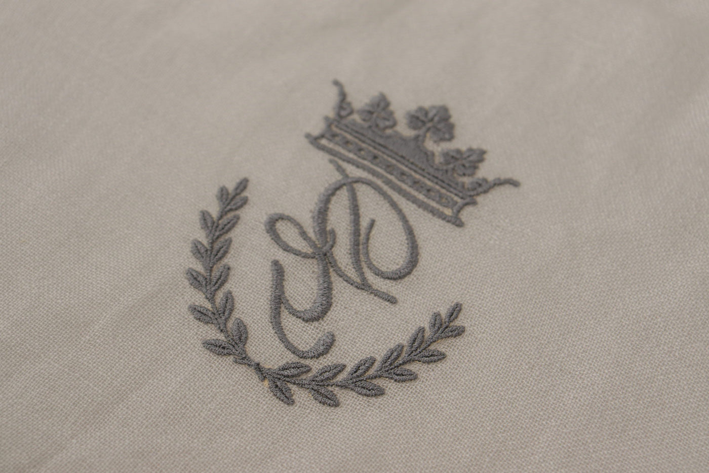 White Cashmere Silk With DG Logo Embroidery Scarf