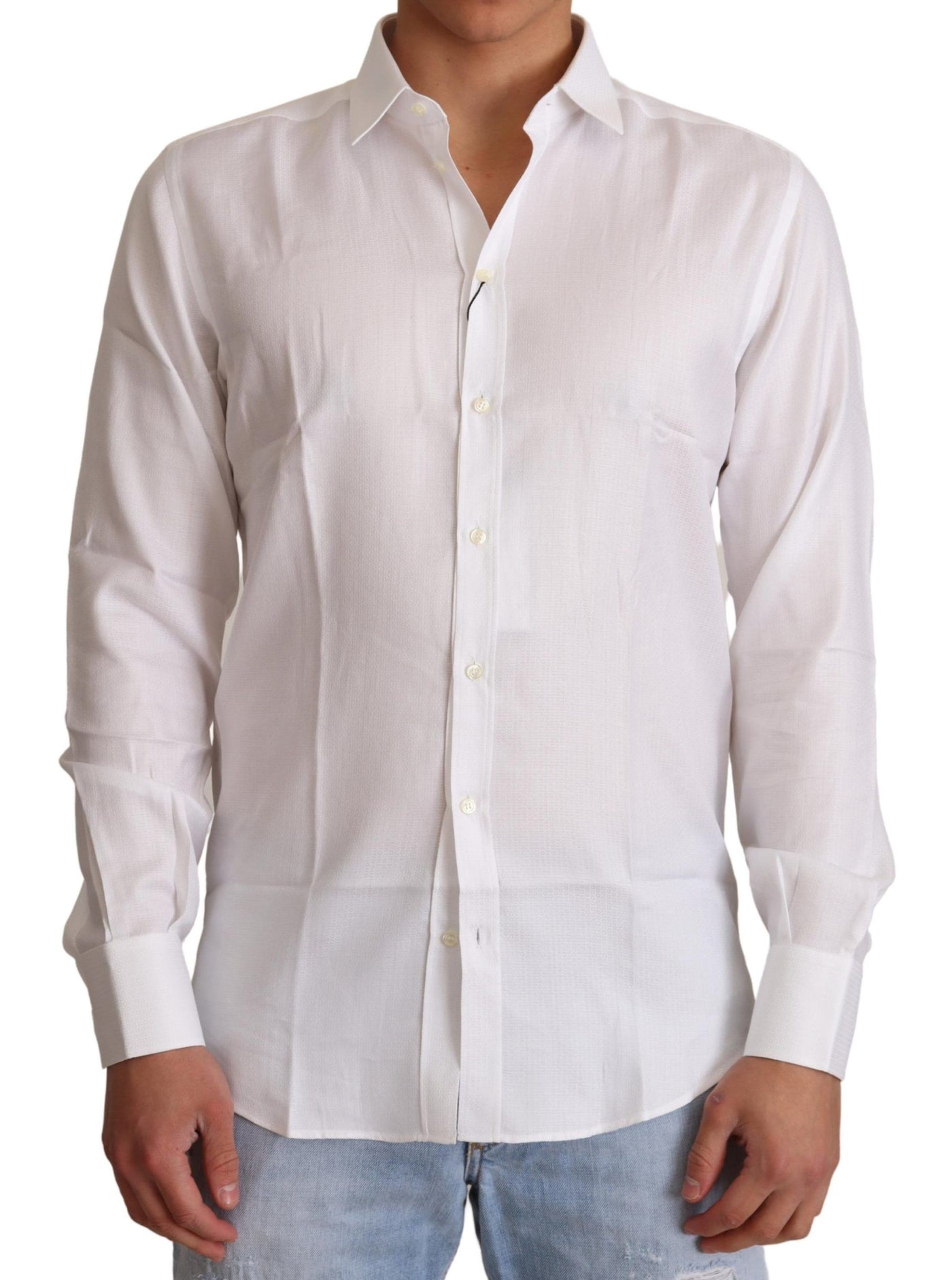 White Cotton Dress Formal Martini Shirt