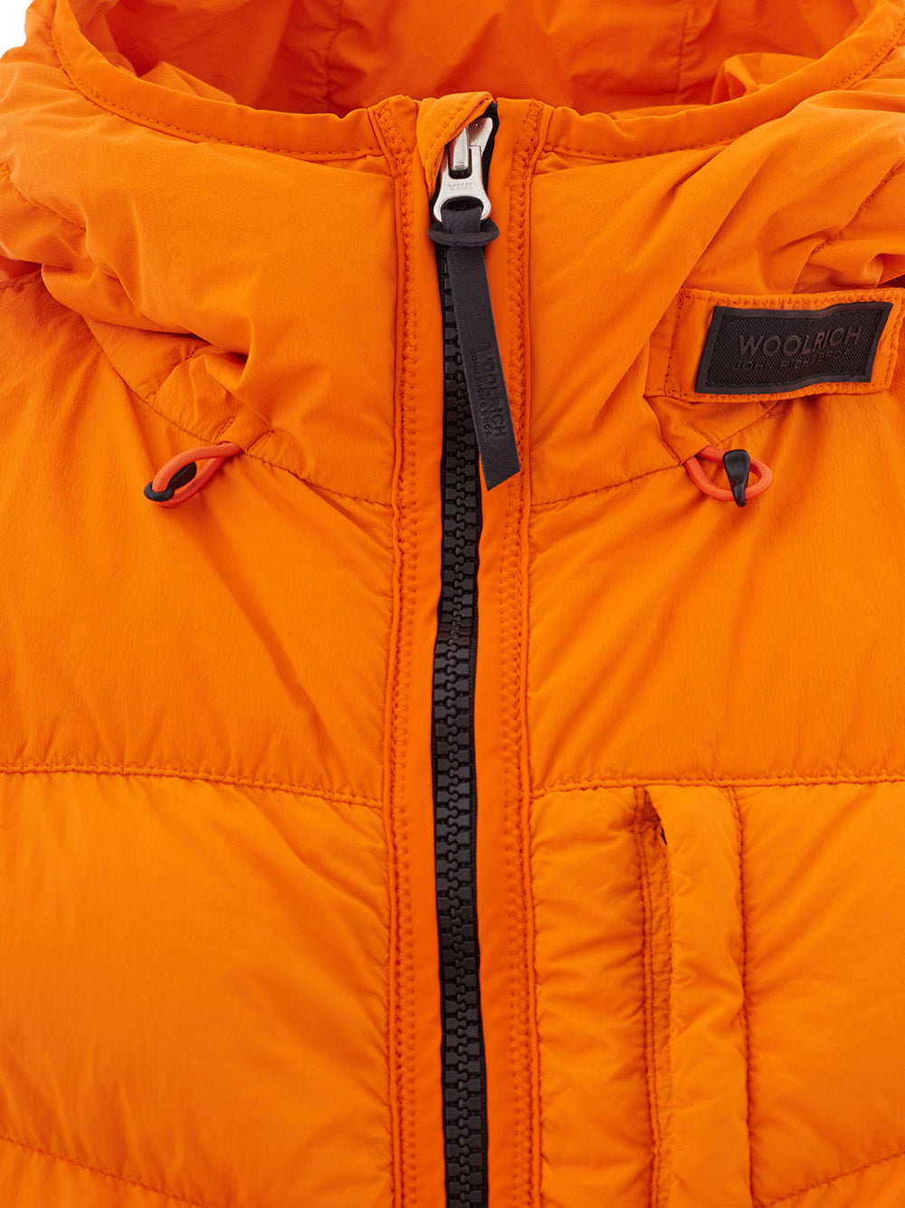 Orange Quilted Hooded Jacket