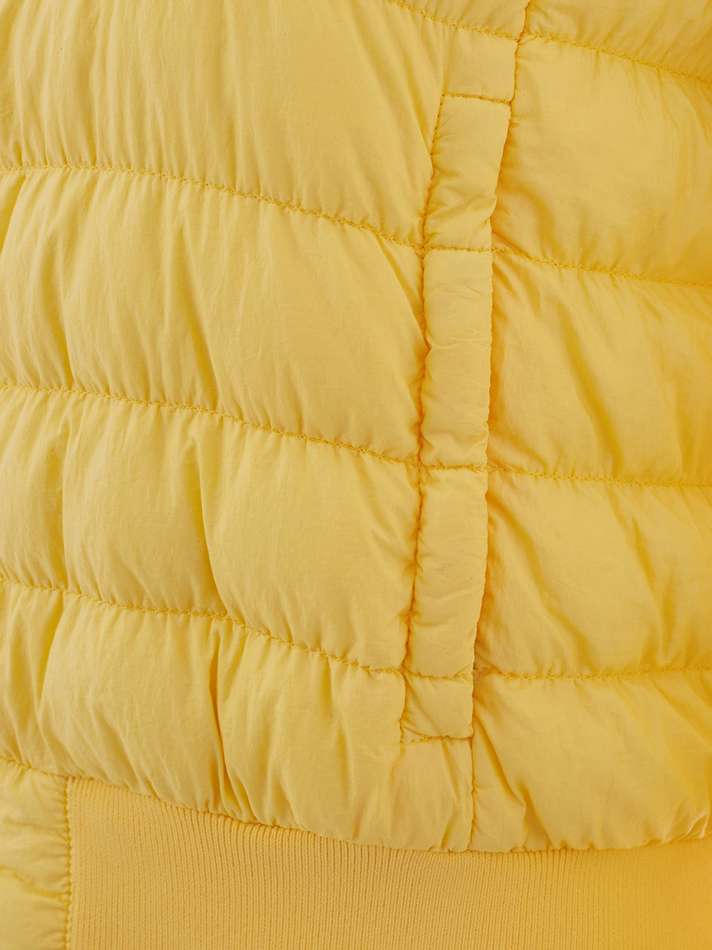 Yellow Quilted Bomber Jacket