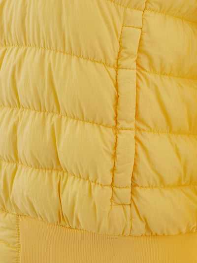 Yellow Quilted Bomber Jacket