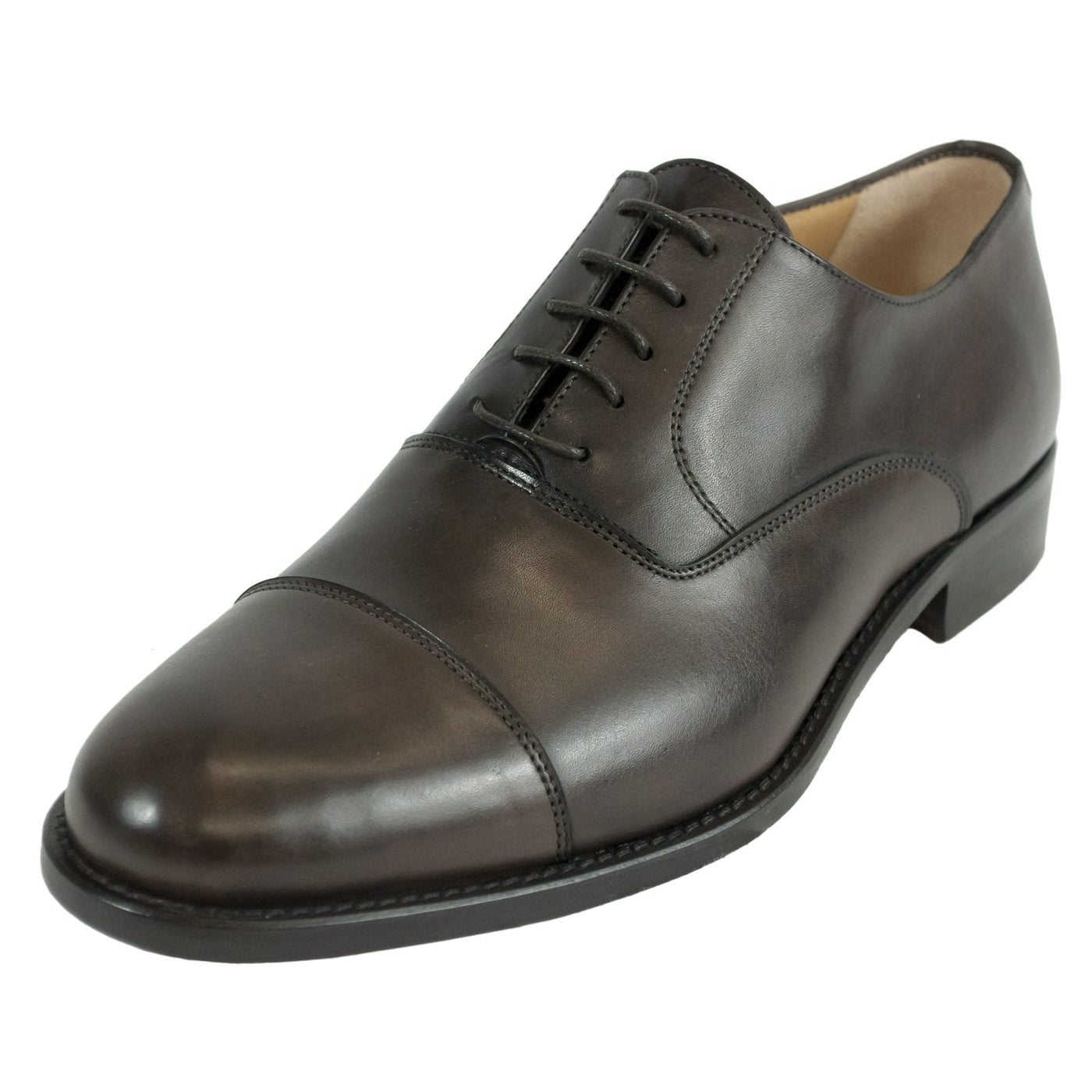 Dark Brown  Leather Mens Laced  Oxford Shoes