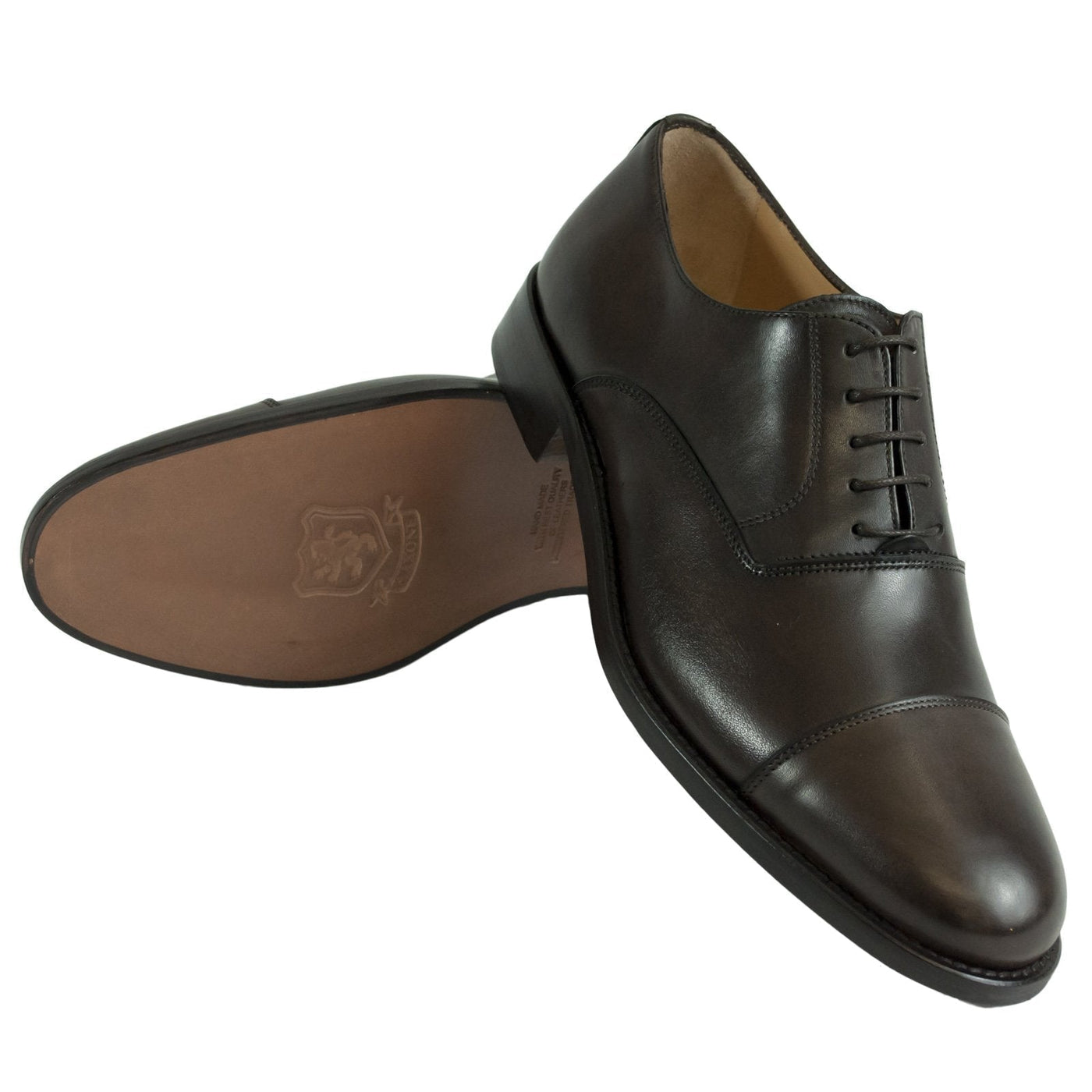 Dark Brown  Leather Mens Laced  Oxford Shoes