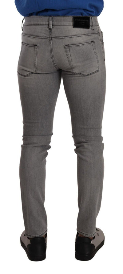 Washed Gray Cotton Skinny Denim Trouser Jeans