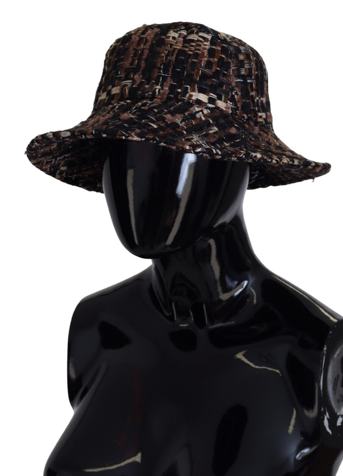 Brown Tweed Plaid Fedora Trilby Hat