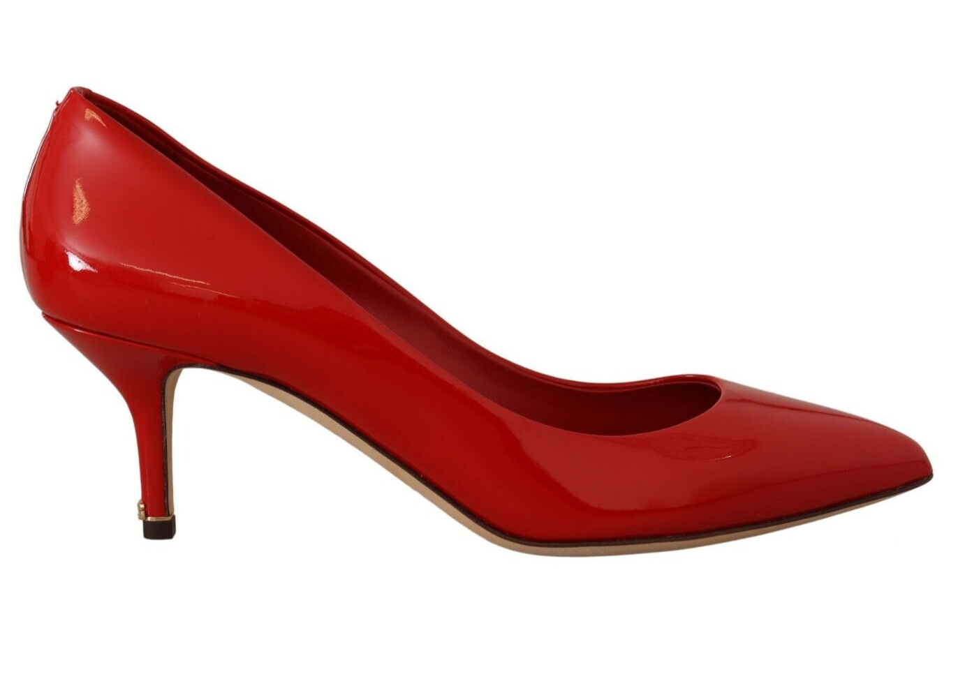 Red Kitten Heels Pumps Patent Leather Shoes