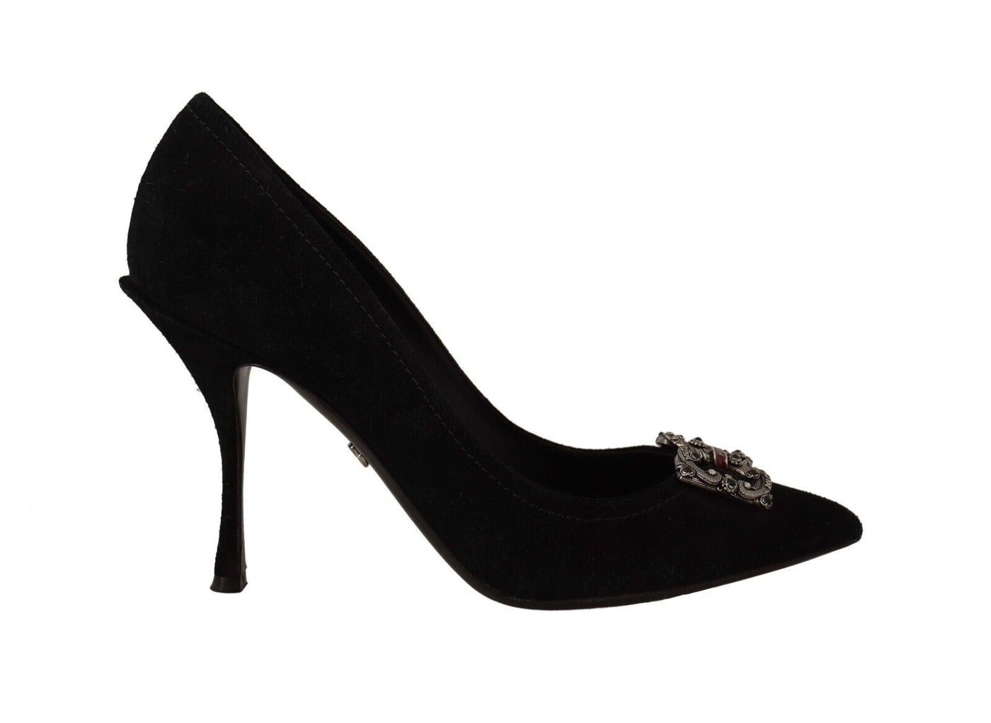 Black Suede High Heels Pumps Amore DG Logo Shoes
