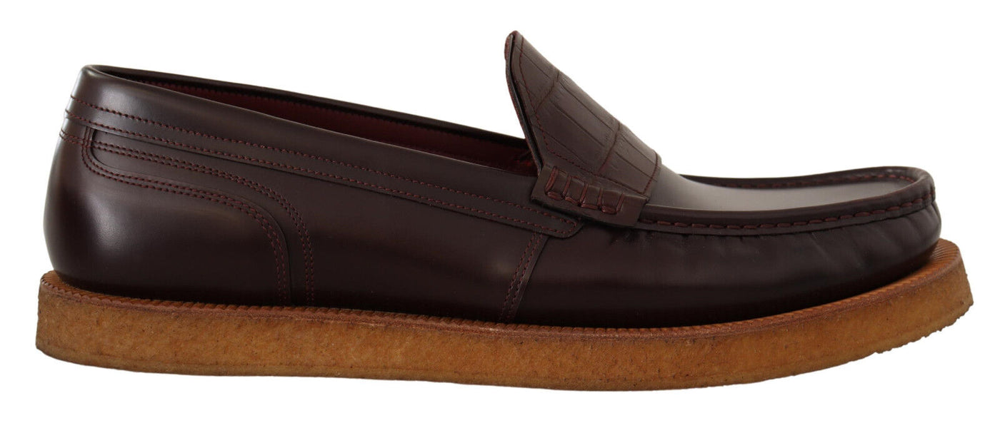 Loafers Bordeaux Leather Moccasins Shoes