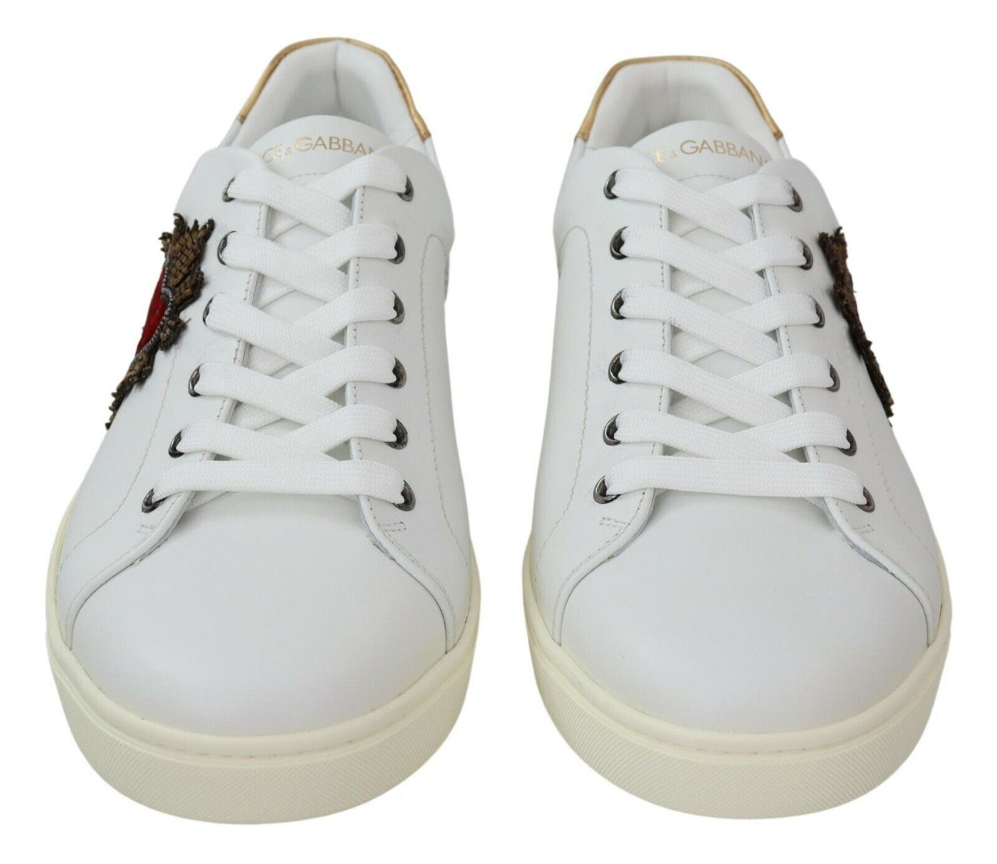 White Leather Heart Low Top Sneakers Casual Shoes
