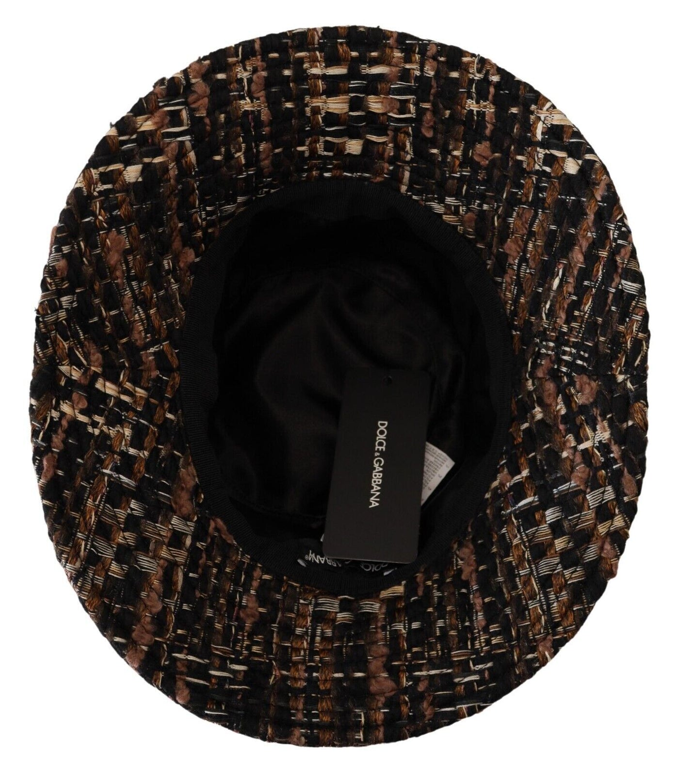 Brown Tweed Plaid Fedora Trilby Hat