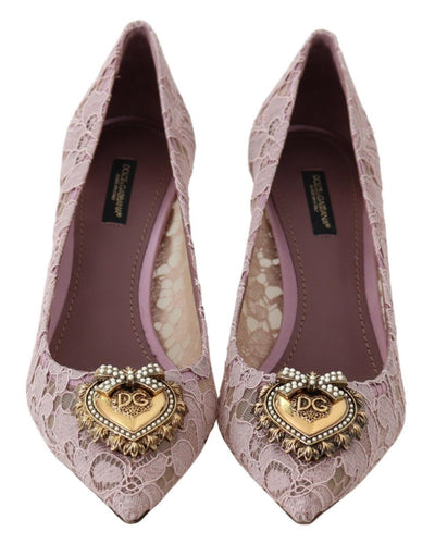 Pink Taormina Lace Crystal Heels Pumps Shoes