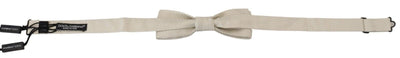 White Necktie Adjustable Men Accessory Silk Bow Tie
