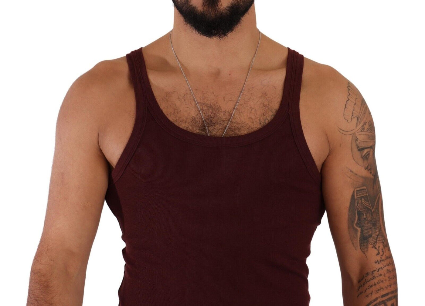 Maroon Cotton Round Neck T-shirt Tank Underwear