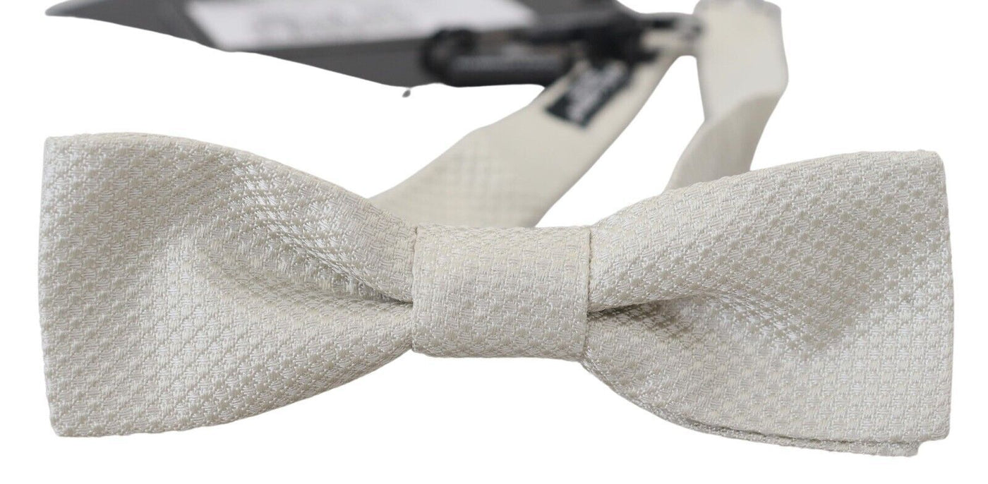 White Necktie Adjustable Men Accessory Silk Bow Tie