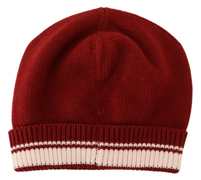 Red DG Crown Beanie Men One Size Cashmere Hat