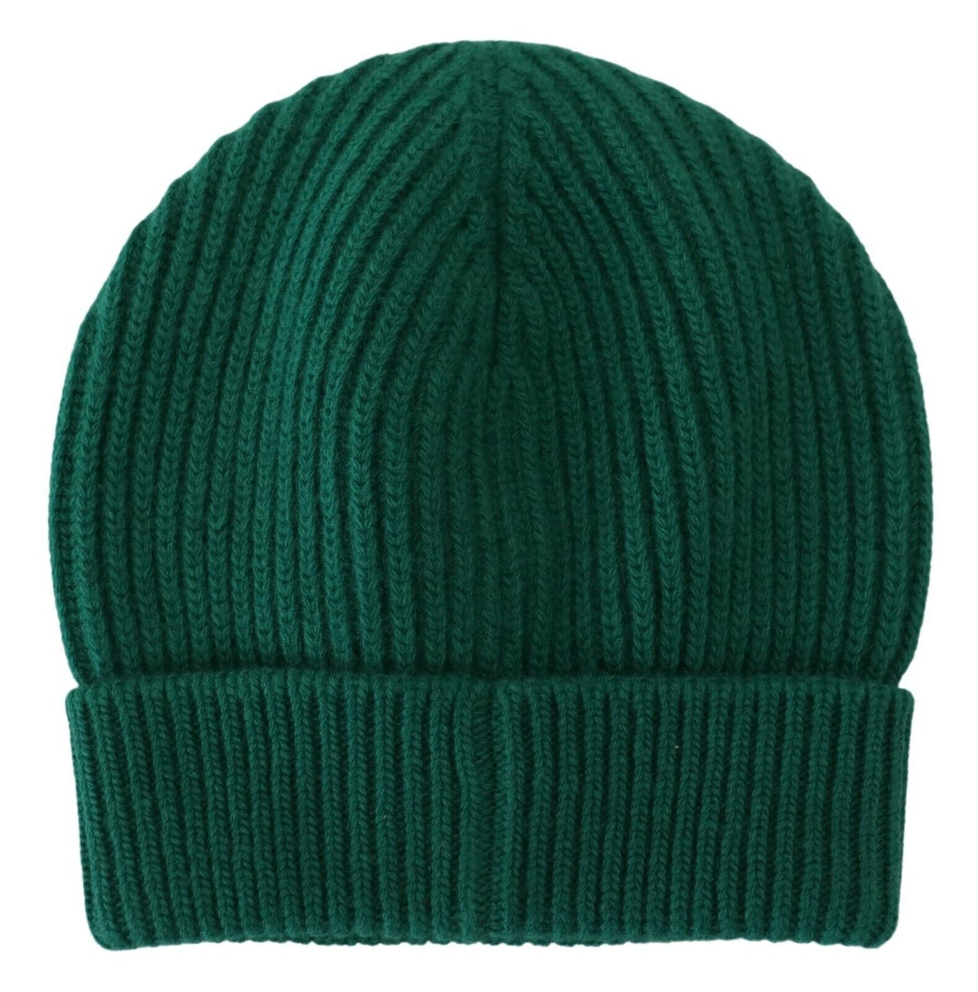 Green Logo Beanie Men One Size Wool Knit Hat