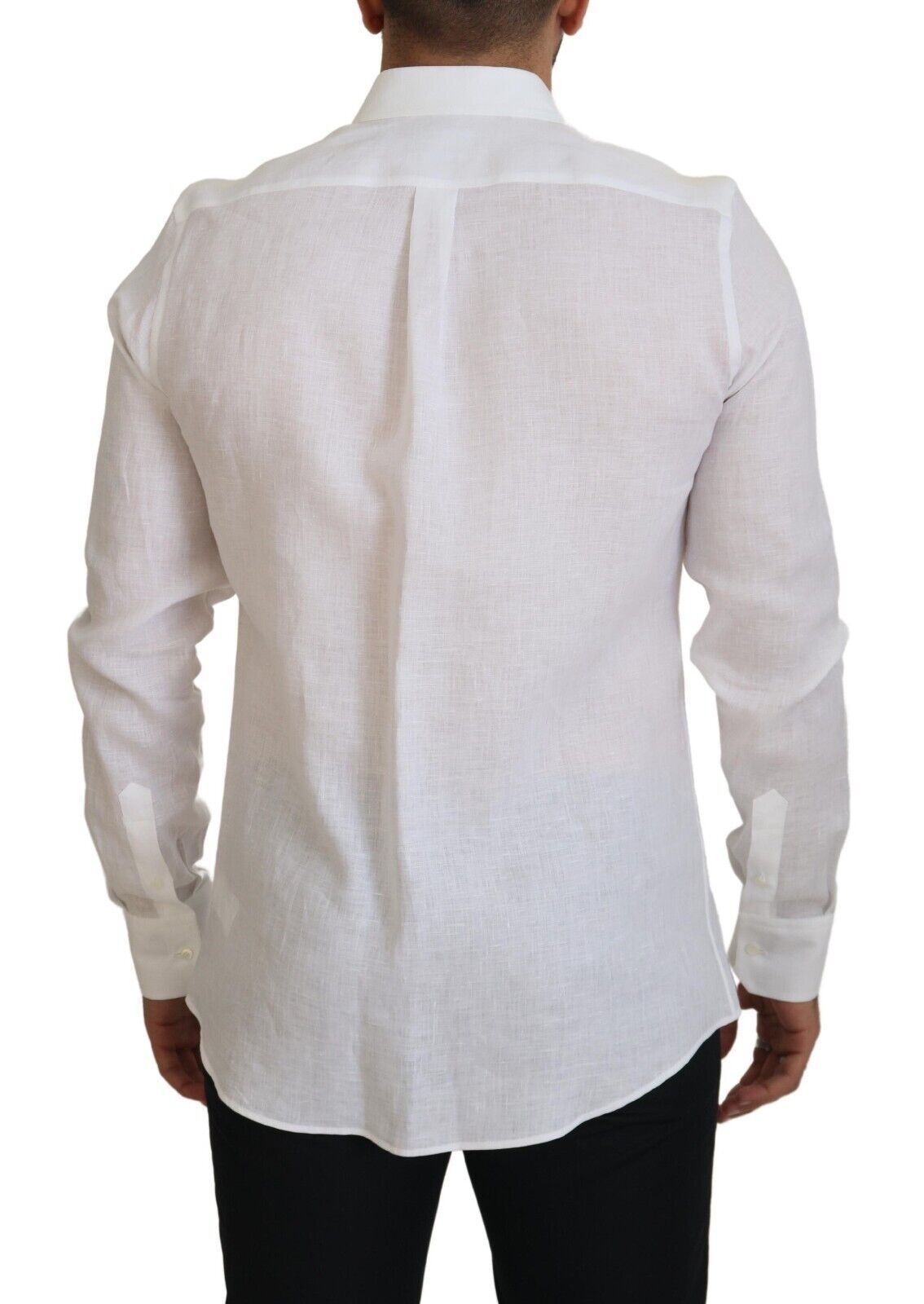 White Linen Flax Dress Formal MARTINI Shirt